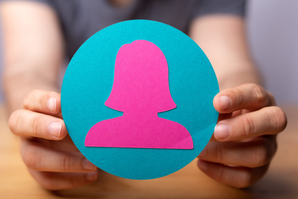 Female figure representative of a brand persona